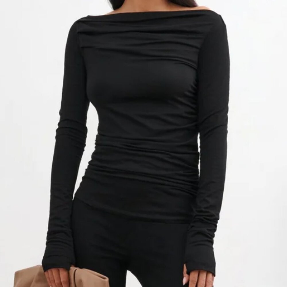Marcella black Cooper top large nwt